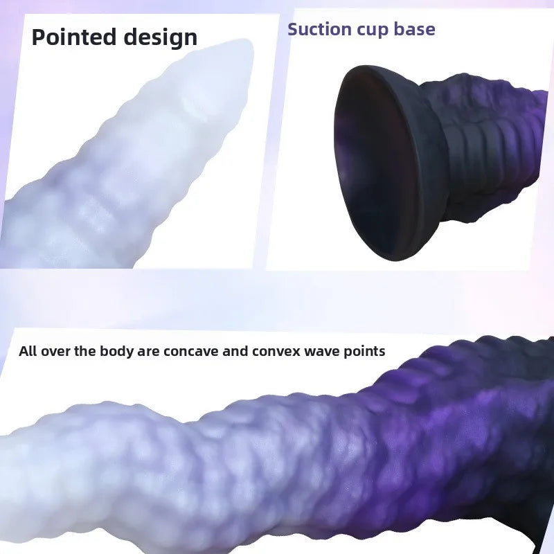 One-Horned Dragon Giant Dildo for Women Male Masturbator Dual-Purpose Anal Plug Adult Sex Toy with Backyard Theme