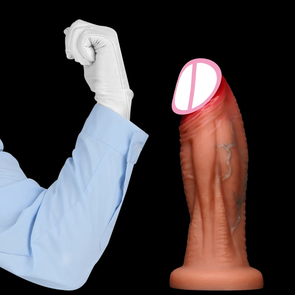 3 Size 18+ Muscular Man Big Dildo Soft Liquid Silicone Realistic Dildo No Balls Suction Cup Hands-Free Sex Toys for Women Men