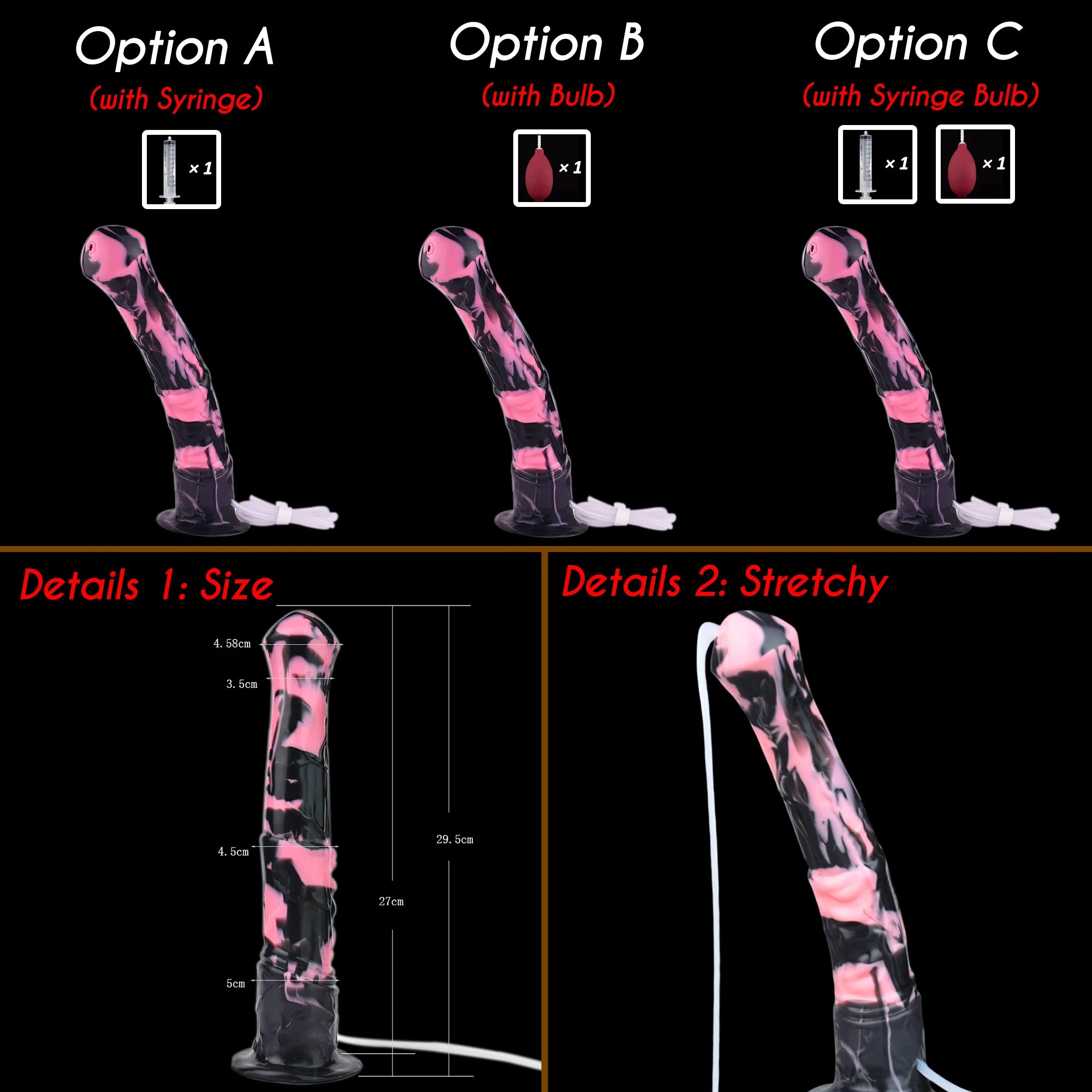 SHAZ Giant Dildo Long Anal Plug Butt Plug Double-Layer Silicone Horse Cock With Strong Suction Cup Sex Toys for adults Women 18+