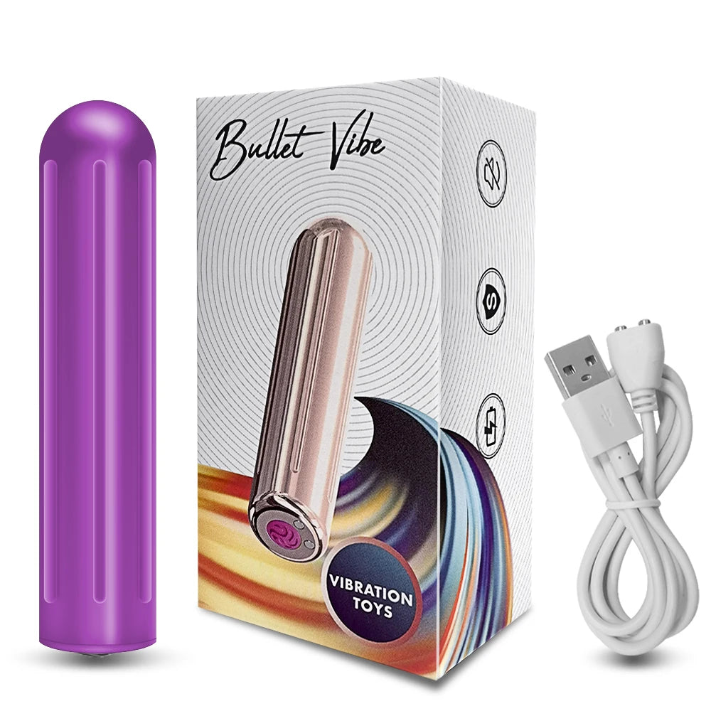Powerful Bullet Vibrators for Women USB Charging 10 Modes Nipple Clitoris Stimulator Mini Vibrator Female Sex Toys for Adults
