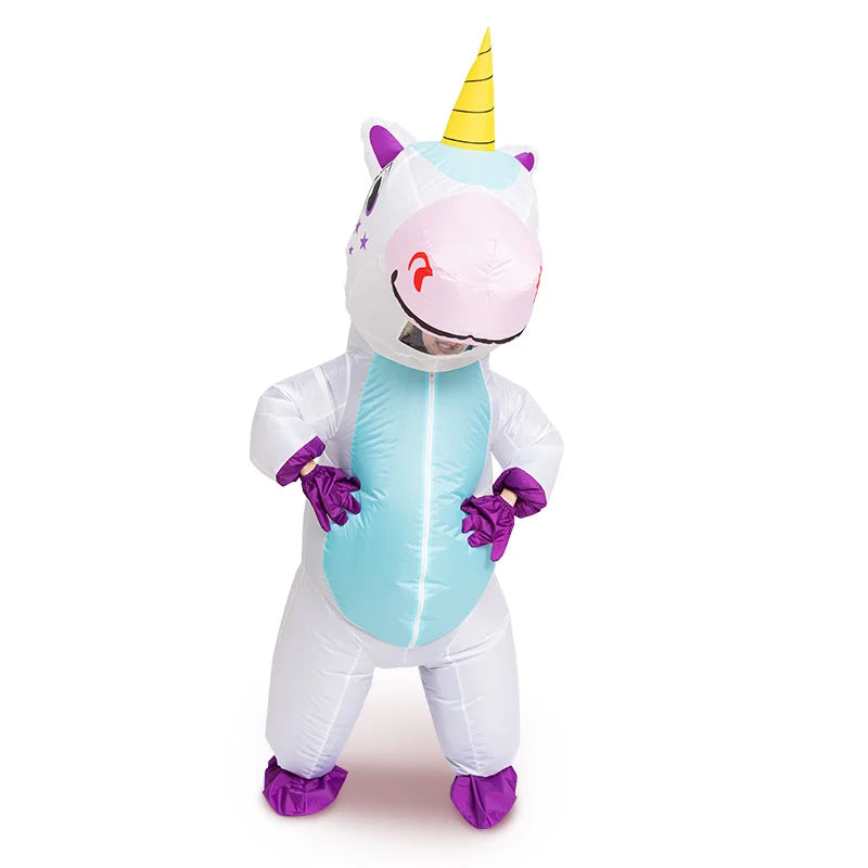 anime Inflatable Unicorn Costume Pink Full Body Unicorn Cosplay Costumes with Blower Funny Party Halloween Costume for Adult