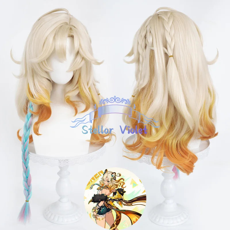 Mavuika Cosplay Wig Heat Resistant Game Genshin Impact Kinich Cosplay Synthetic Wigs Varesa IFA Chasca Kachina Citlali Anime Wig
