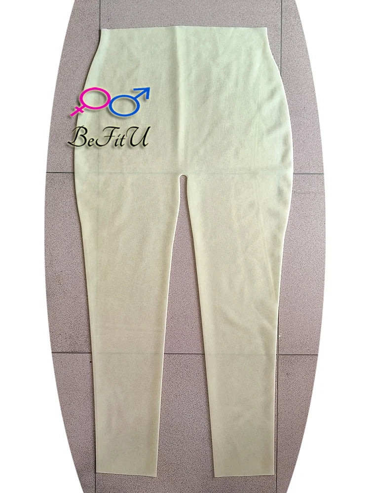 Latex Pants fetish Tight Trousers  seamless skin white leggings sexy slinky Pantaloons