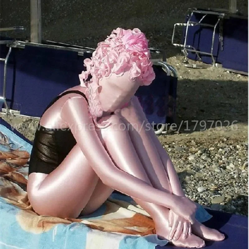 Lycra Spandex Tights Unisex Fetish Shiny Sexy Pink Halloween Costumes