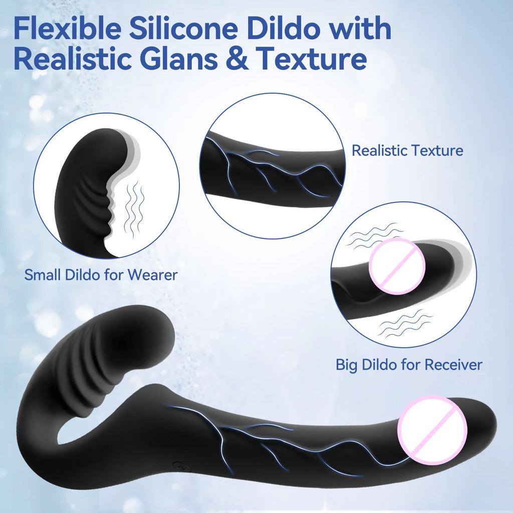 GAIWU 6 Inch & 4 Inch Strap On Double Sided Dildo 10 Strong Vibrating Anal Clitoral G Spot Vibrator Pegging & Lesbian Sex Toys