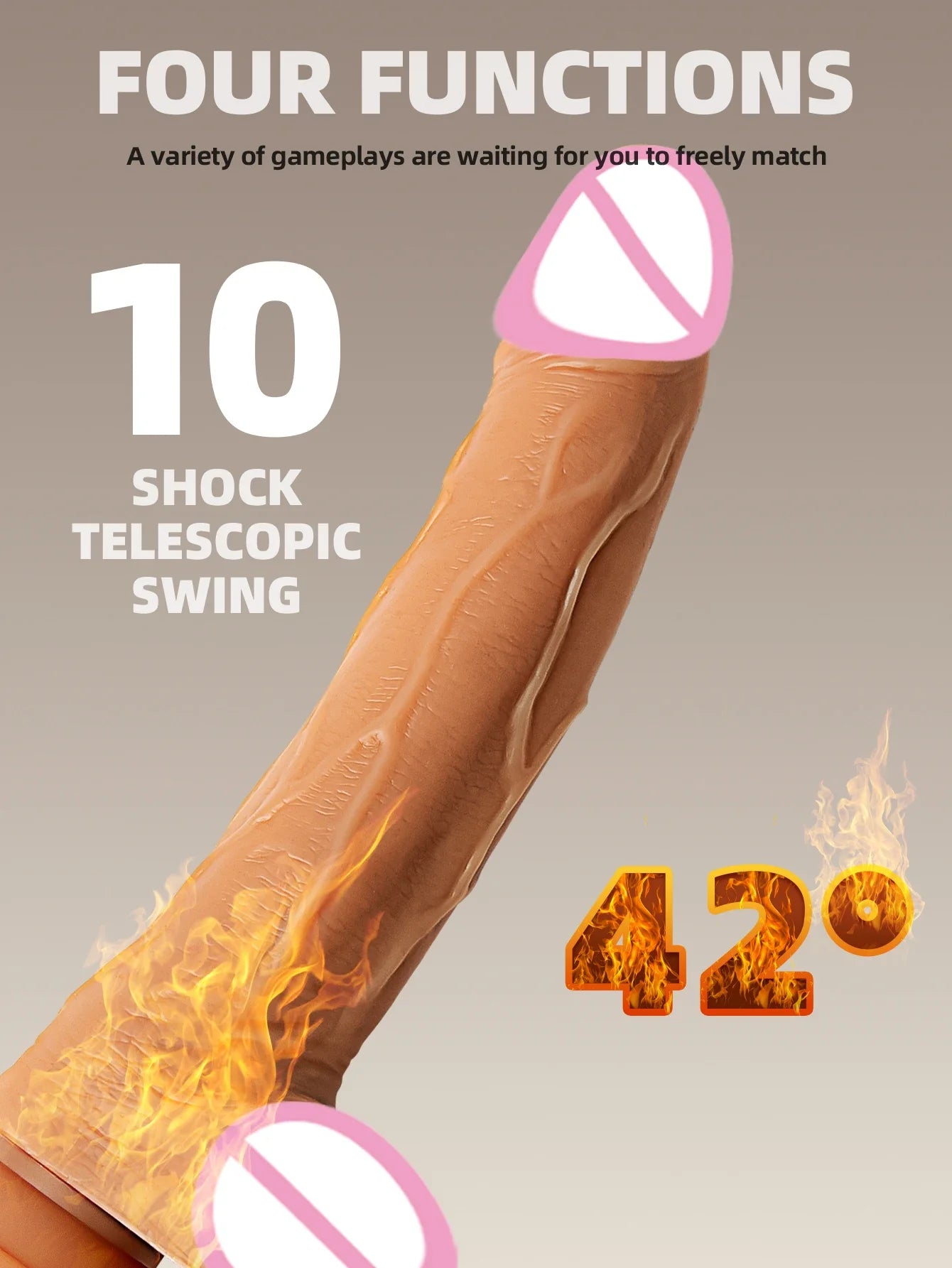 Women Automatic Telescopic Sex Toys Large Realistic Penis Huge Dildo Vibrator Super Big Dick Fake Cock 14.5 inch Long Dildos