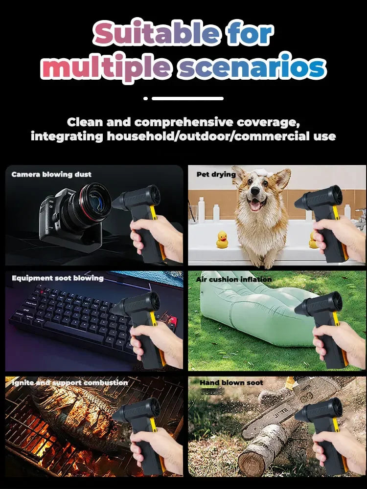 800000 RPM Brushless 10000mAh Motor Electric Turbo Jet Fan High-Speed Turbo Violent Fan Rechargeable Powerful Dust Blower