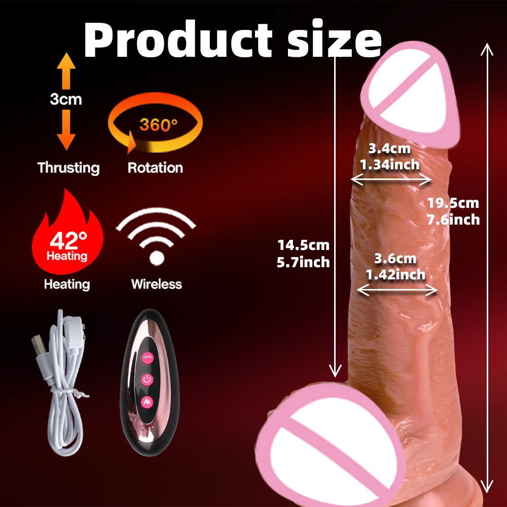 Telescopic Vibrator Dildo Heating Realistic Big Penis Female Vagina Massager Anal Plug Masturbator Sexy Adult Sex Toys For Women
