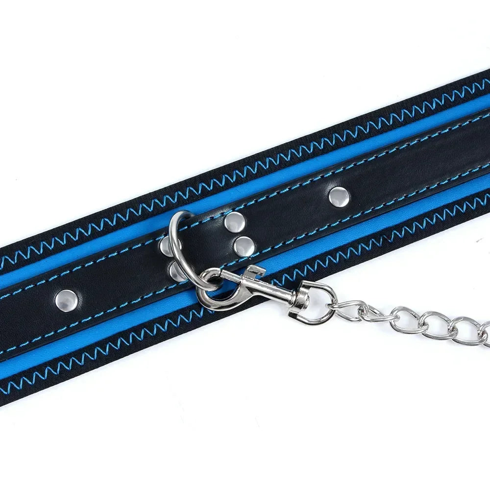 Accessories for Couples Leather Harness Sex Slave Bondage Adult Products Collar and Chain Leash Fetsih Erotic BDSM Sex Exotic