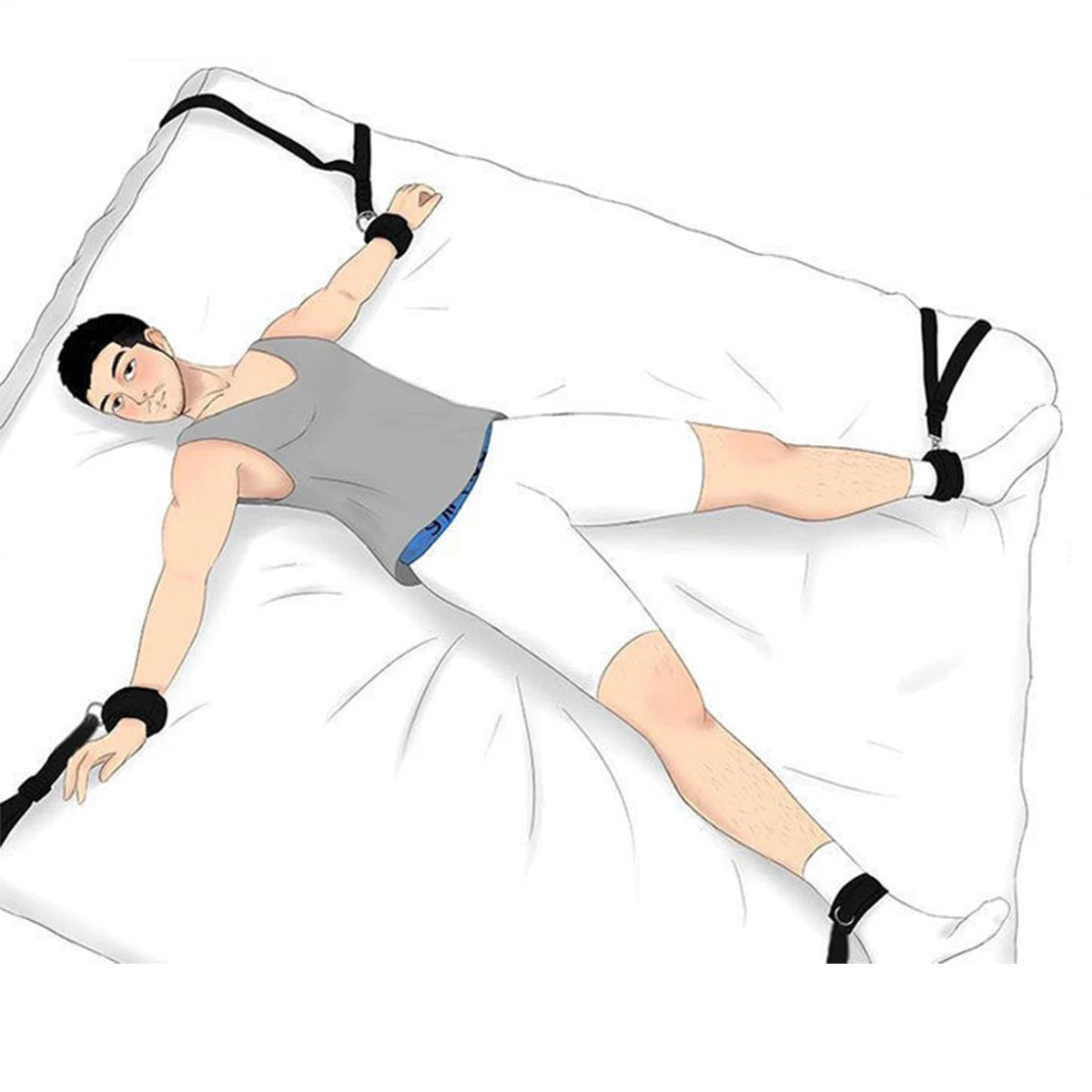 BDSM Bed Bondage Gear Handcuff Leg Restraint Sex Toy Set Couple Erotic Bed Games Straps 18+ Adult Sex Bandage SM Slave Sextoy