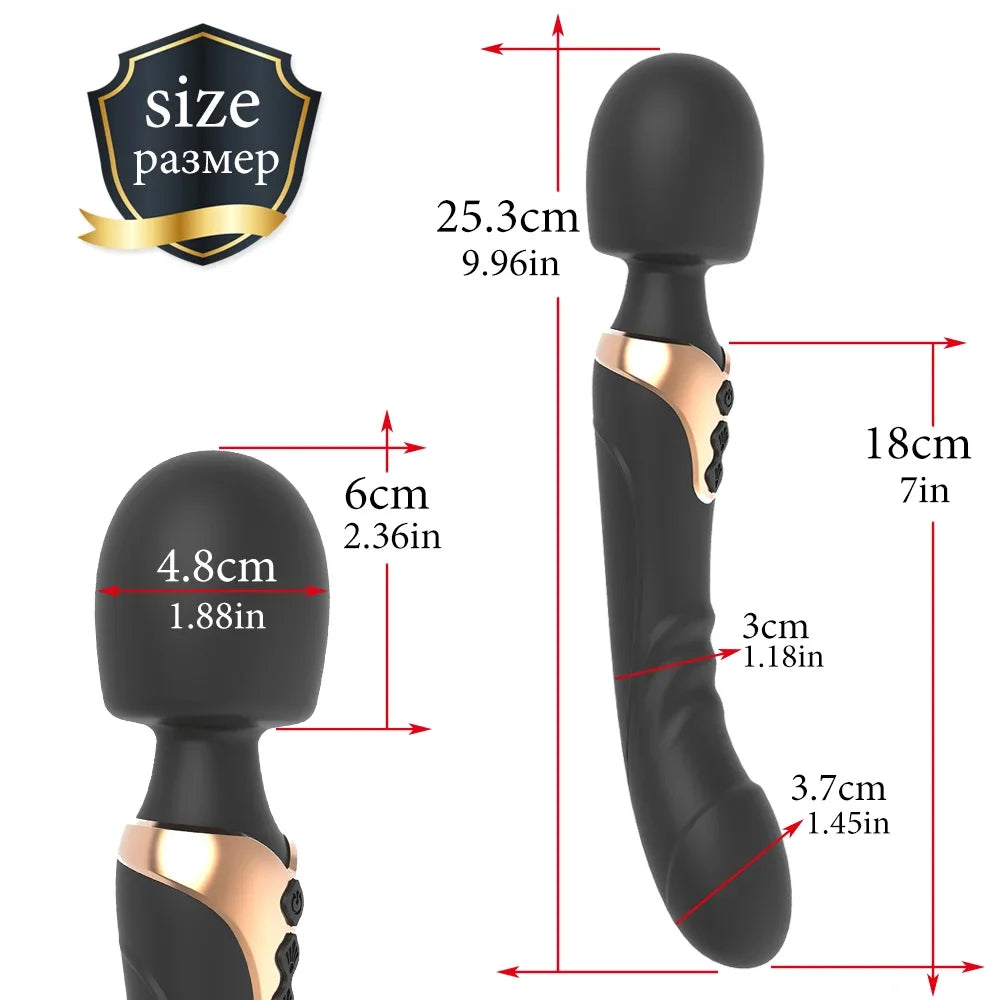 Vibrator Powerful Dildos Dual Motor Silicone Large Size Wand G-spot Massager For Couple Clitoris Stimulator For Adults Sex Toy
