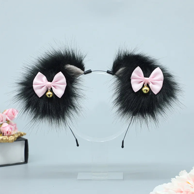 Anime Cute Imitation Animal Ear Hair Ornament Animal Tail Comic Show Accessories Cosplay Dog Tail Hoop Headband Pros