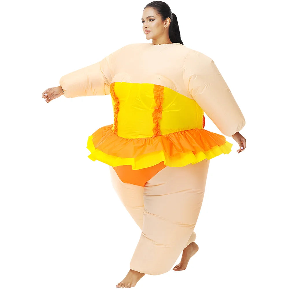 Easter Bunny Clown Adult Kids Inflatable Costume Funny Cute Rabbit Cosplay Suit For Performance Festival Carnival Party Clothing