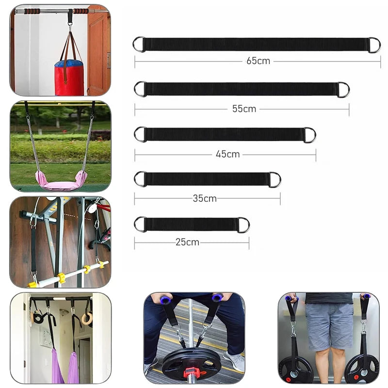 Tree Swing Straps 200kg Heavy Duty Hook Ring Hanging Belt Connecting Belt for Hammock Punching Bag Swing Horizontal Bar