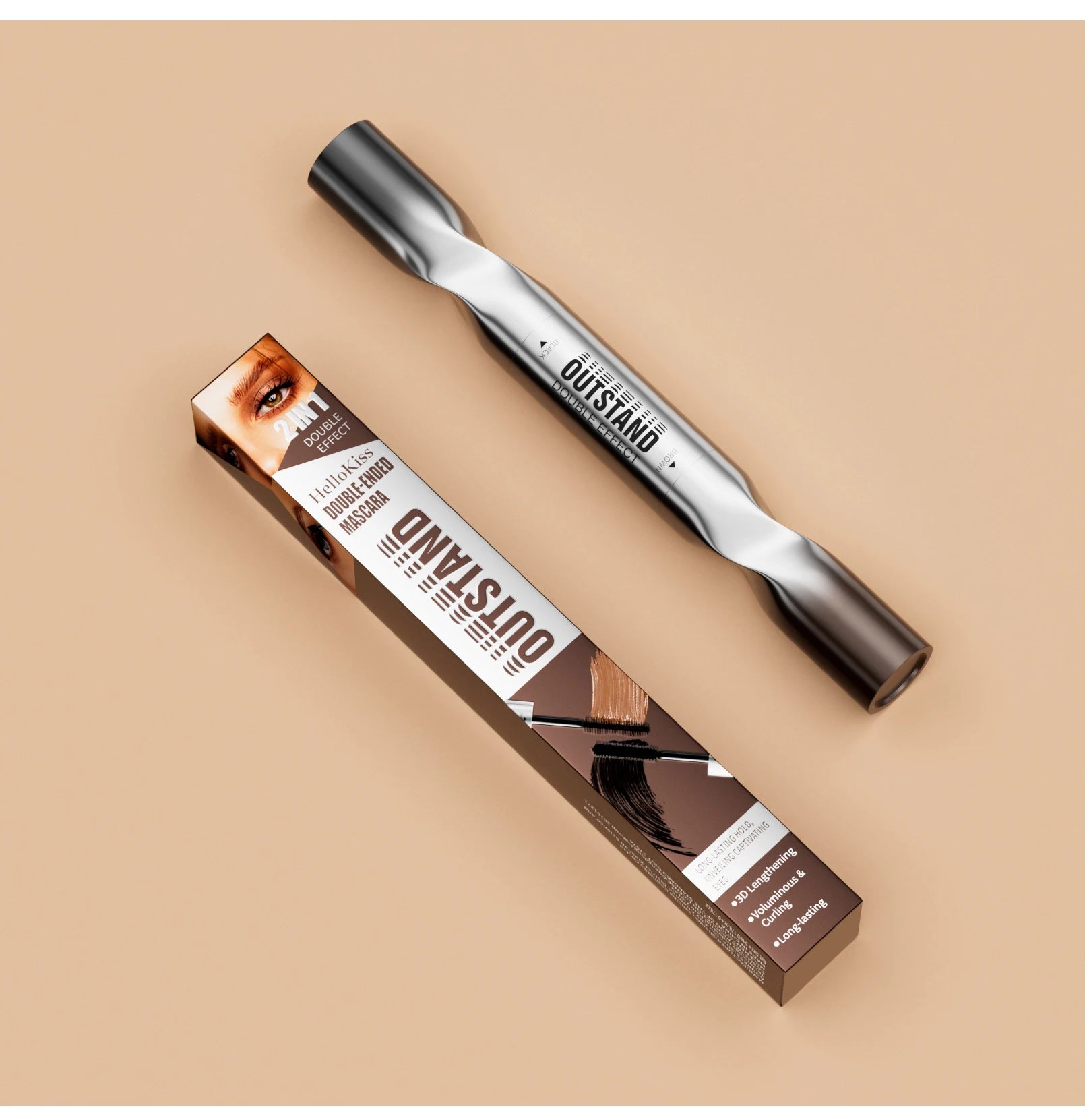 2 Color Waterproof Mascara | Long-Lasting, Smudge-Proof, Curling Formula Black & Green Shades, Formaldehyde-Free Eyelash Primer