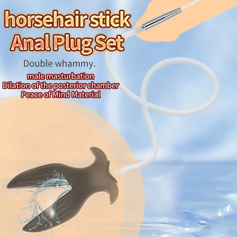 Male Hollow Butt Plug Piss Urinal Lock Flow Into Anal Plug Catheter Penis Plug Fetish Erotic Masturbation Sex Toys For Men Gay