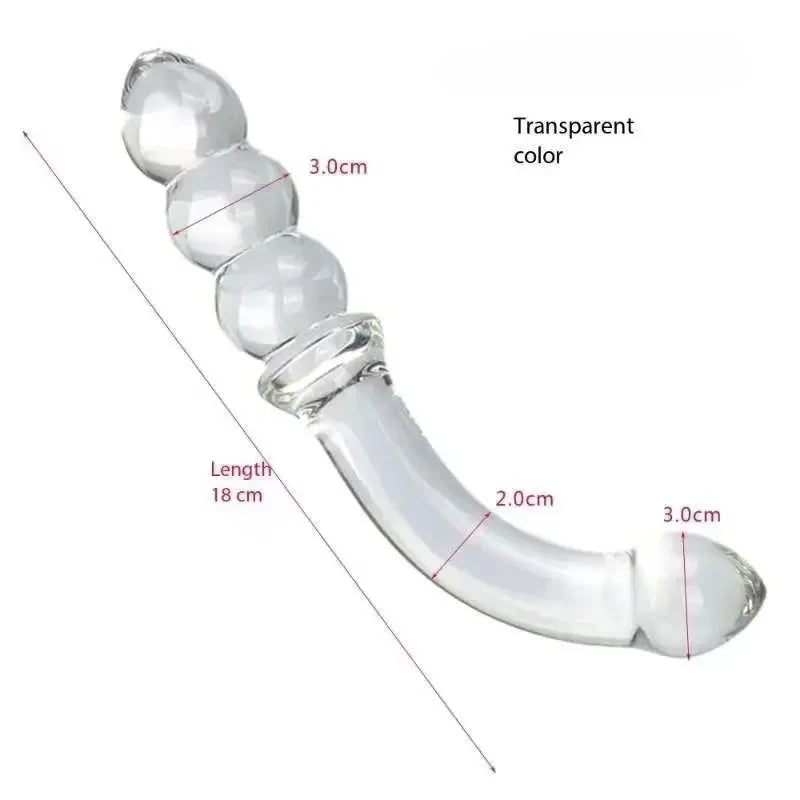 Glass anal bead butt plug for women hard dildo vagina anal dilator male prostate massager female masturbation device sex toy