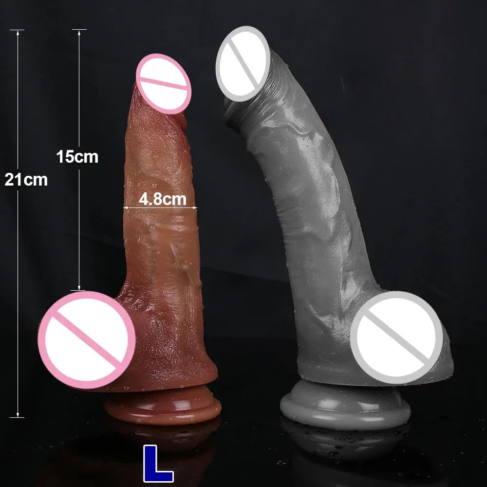 Realistic Cock EroticThick Vibrator Dildo with Super Strong Suction Cup Sex Toy for Woman Men Artificial Penis G-spot Simulation
