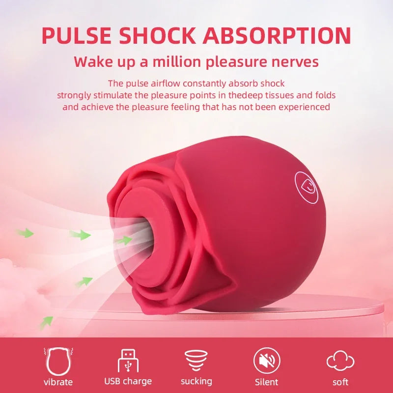 Rose Toy for Women Vibrator Vagina Intimate Nipple Sucker Oral Licking Clitoris Stimulation Powerful Sex Toys for Female