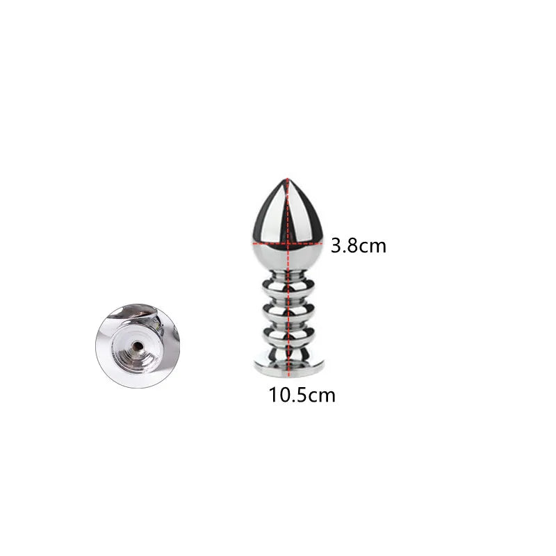 Adult Metal Anal Dilator Butt Plug with Fetish Tail Fit Stopper for Women Men Fun Games Anal Training Sex Toys Erotic Shop