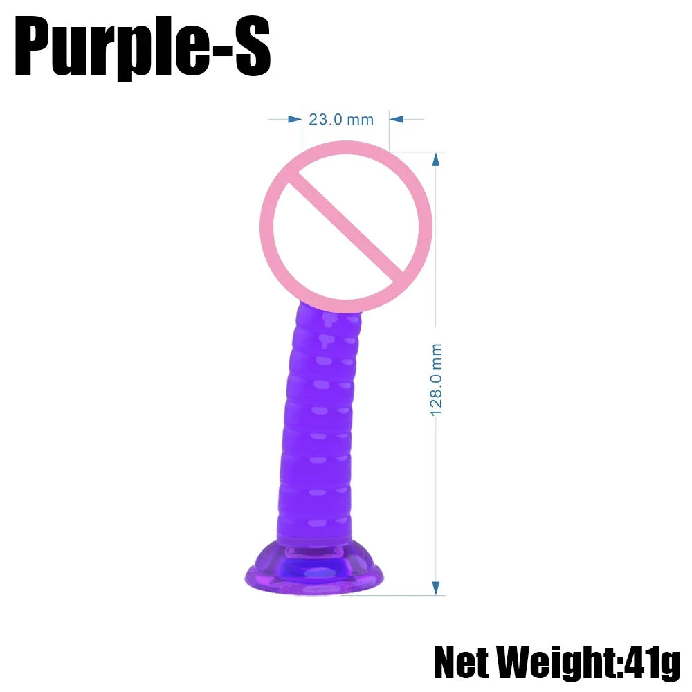 Realistic Dildos For Women No Vibrator Sex Toys Couples Crystal Jelly Mini Penis Vagina Anal Butt Plug Female Masturbation 4Size