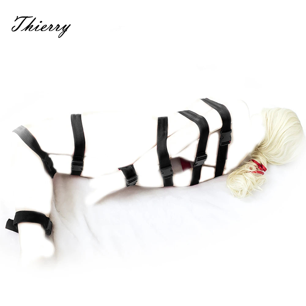 Thierry Fetish Body Harnesses Bondage Belts Full Body Restraint Straps Adult Sex Slave Submission Roleplay Set Sex Games Toys