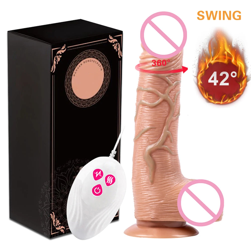 Thrusting Swing Dildo Wireless Remote Control Vibrator Realistic Penis Gay Suction Cup Masturbator Big Dick For Women Sex Toys