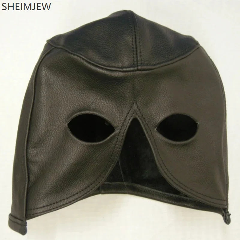Fetish Headgear Open Mouth Eyes Bondage Party Mask Role Play Punishment Headdress Adult Couple Game Tied Face Mask Leather Socks