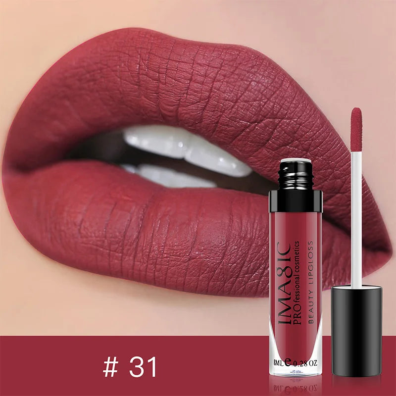 IMAGIC 1pcs matte  Sexy 28 color Matte Lipstick lipgloss Waterproof Long Lasting Gloss Beauty makeup lip gloss fashion lip
