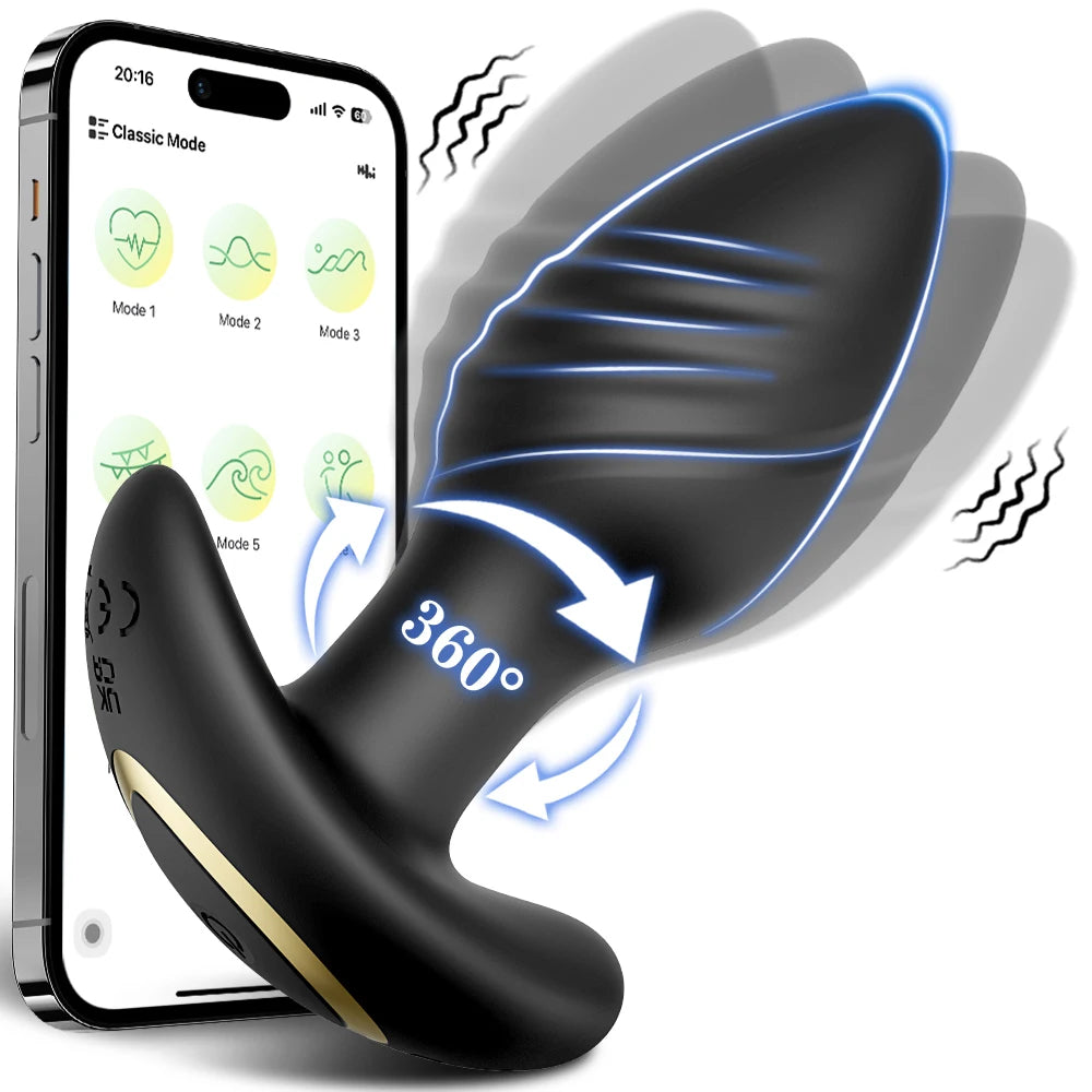 Anal Plug Vibrator Gay Massager Glow Anal Toy Butt Plug Stimulator Masturbation Tools Penetration Anal Plug Vibrating Man Women