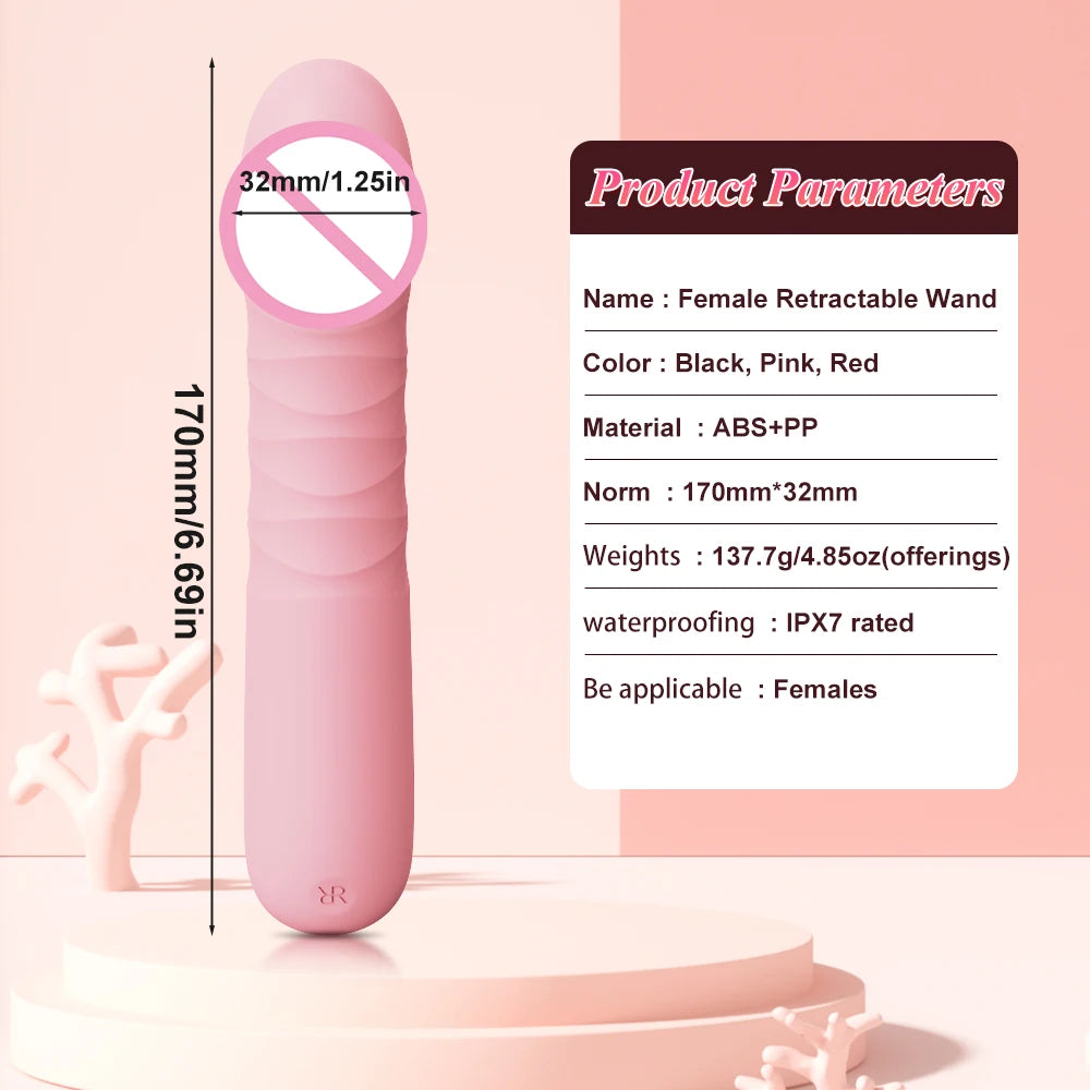 Thrusting Telescopic Vibrators G Spot Clitoris Anal Stimulation Realistic Dildo Vangin Massager Masturbation Sex Toys for Women