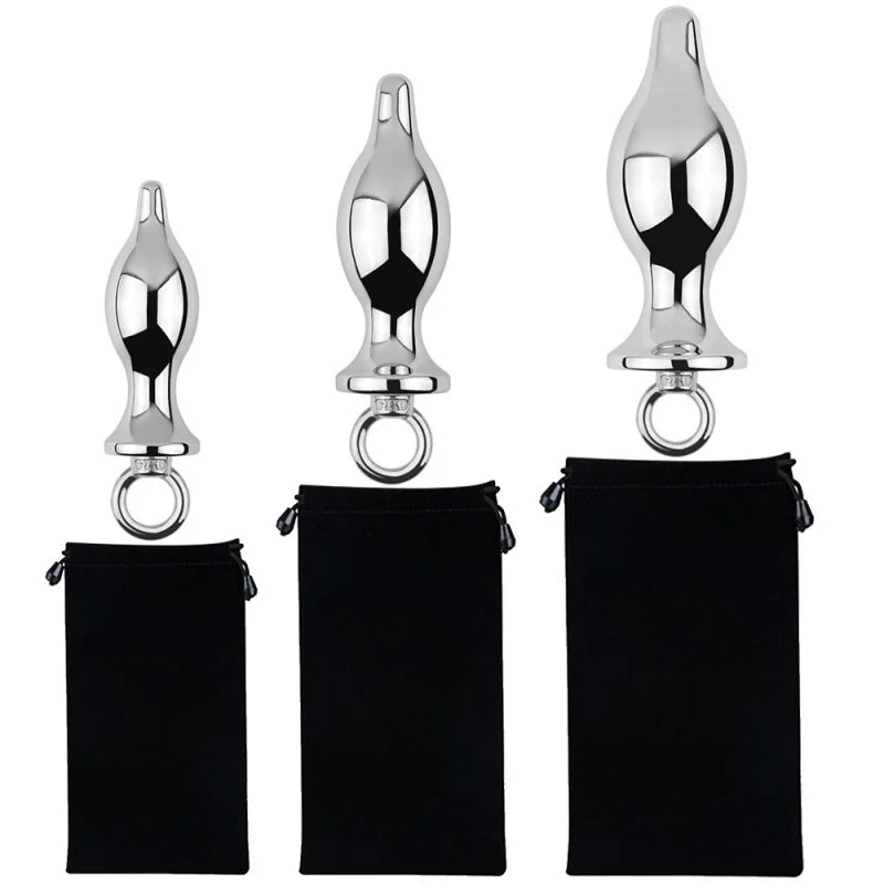 Erotic Accessories Metal Anal Plug With Pull Ring Fetish Anus Dilator Ass Stuff Tail Bdsm Bondage Adult Games Sex Toys For Women
