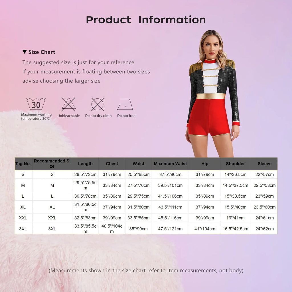 Womens Circus Ringmaster Halloween Cosplay Costume Glitter Lion Tamer Director Uniform Circus Majorette Carnival Clown Clothings