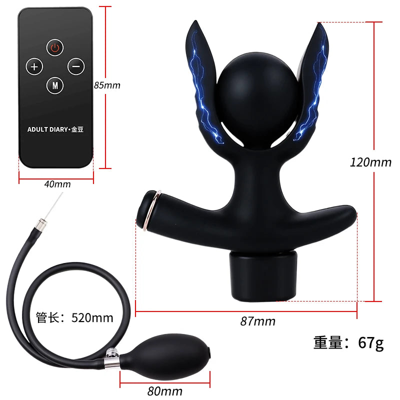 Inflatable Anal Plug Insertion Electric Anus G Spot Expansion Stimulator Vaginal Prostate Massager Orgasm Dildo Pump Sex Toys