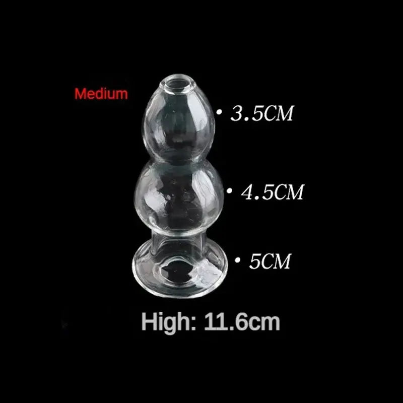 Crystal Anus Hollow Gourd Anal Plug Erotic Toys Portable Anal Cleaning Anus Washing Bidet Glass Butt Plug Adult Sex Products