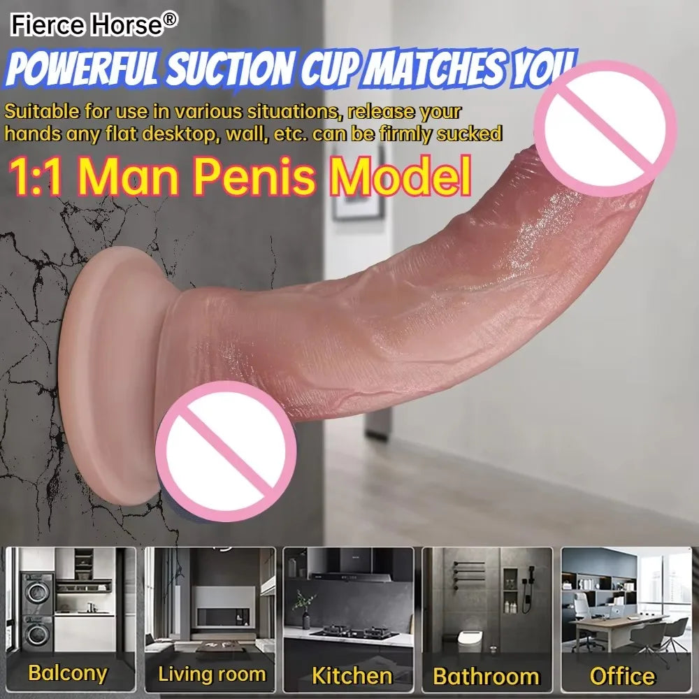 New Realistic Silicone Dildo Huge Sucker Soft Dildos for Women Masturbator Female Vagina Massage Anal Plug Sex Product 18+