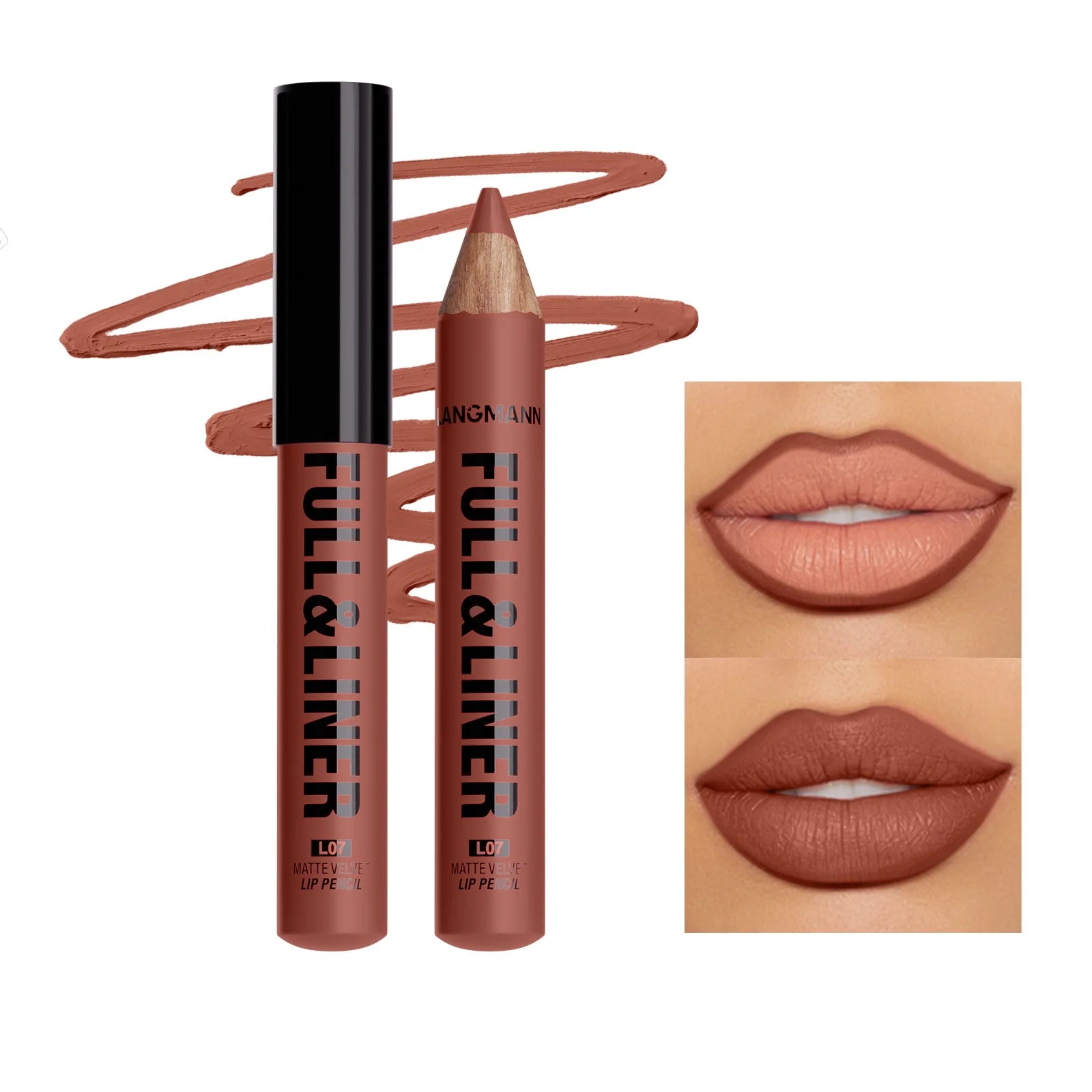 Wooden Matte Brown Lip Liner Pencil 12 Colors Velvet Nude Pink Lipstick Pencil Lasting Soft Smooth Lipliner Outline Lips Contour