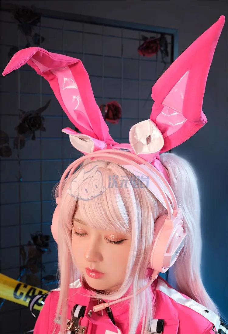 Game NIKKE The Goddess of Victory Cosplay Costumes Alice Doujin Bunny Girl Leather Uniform Suit Jumpsuit Jacket Wig Ears Tail