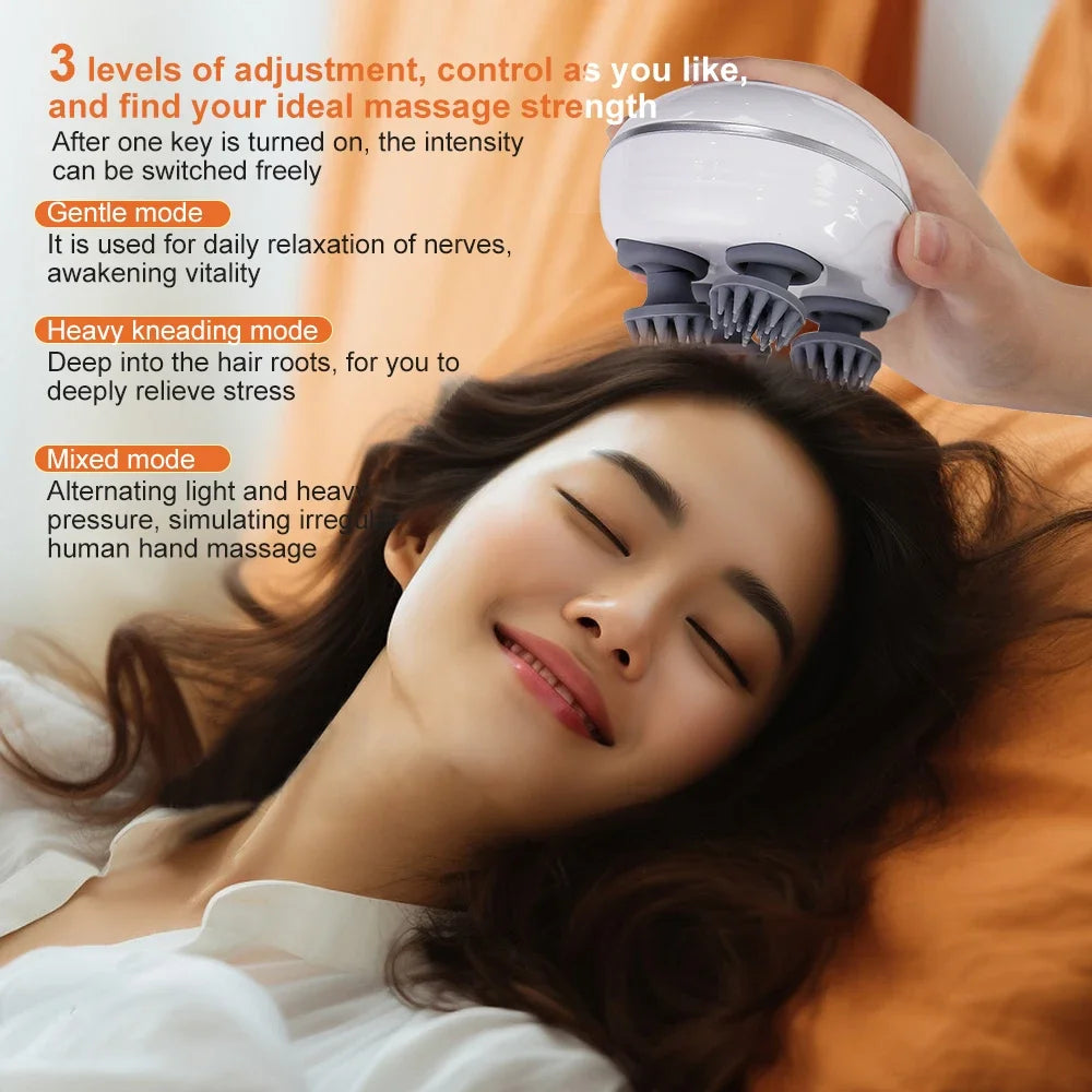Electric Deep Tissue Scalp Head Massager Antistress Relax Body Massage Remove Muscle Tension Tiredness Vibrating Massageador