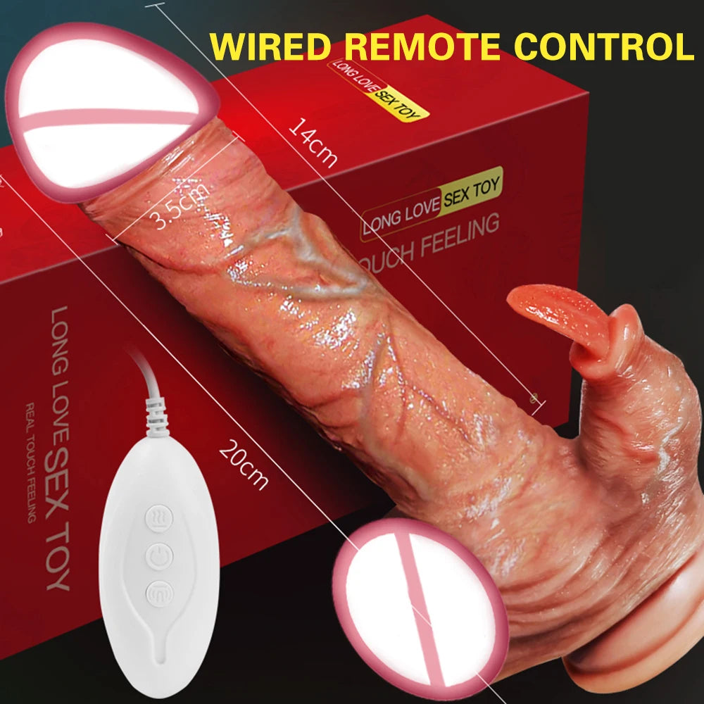 Remote Control Telescopic Rotation Realistic Dildo Vibrator Adult Sex Toys for Woman Big Penis Dick Vagina Female Masturbation