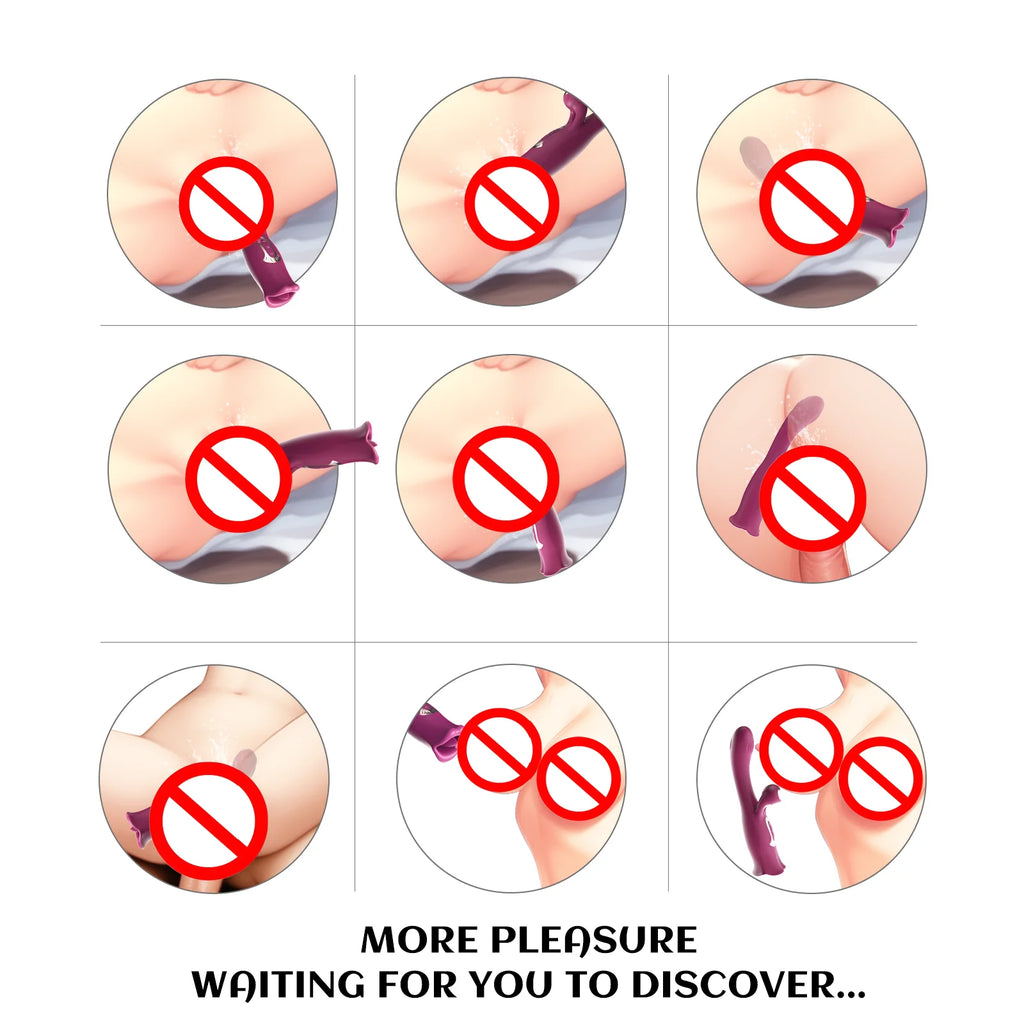 3-in-1 Super Powerful Vibrator 10 Speed 10 Vibration Modes Clitoral G Spot Stimulator Wand Dildos Sex Toys for Woman & Couple