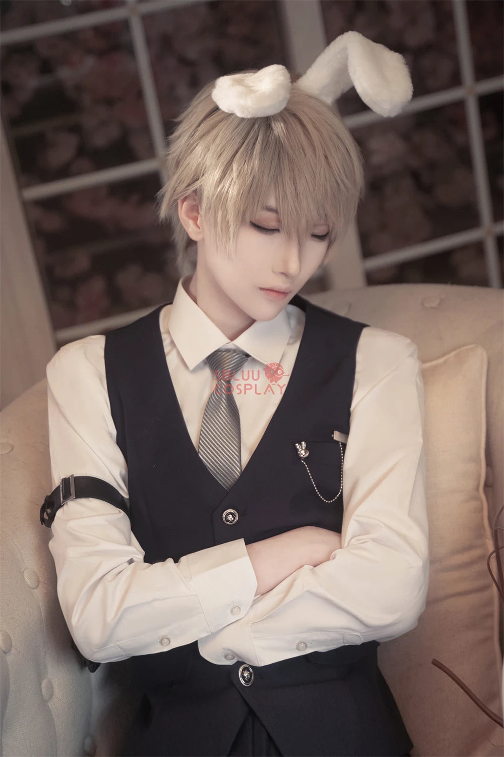 SBluuCosplay Rabbit Butler Xavier Cosplay Costume Game Love and Deepspace Bunny Shen Xinghui Costume Qiyu Rafayel Halloween