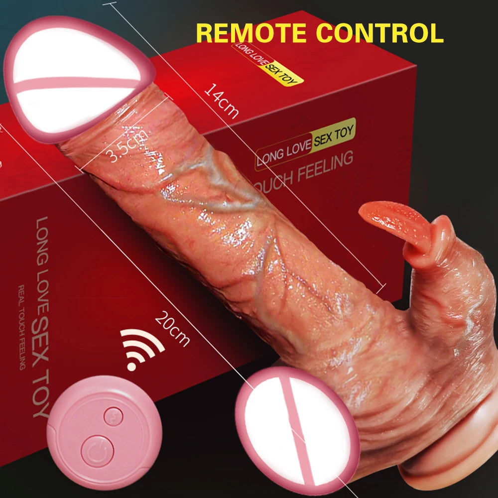 Remote Control Telescopic Rotation Realistic Dildo Vibrator Adult Sex Toys for Woman Big Penis Dick Vagina Female Masturbation