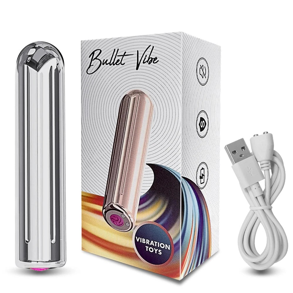 Powerful Bullet Vibrators for Women USB Charging 10 Modes Nipple Clitoris Stimulator Mini Vibrator Female Sex Toys for Adults