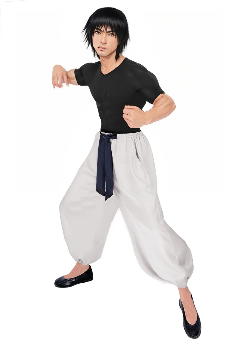 DAZCOS Satoru Cosplay Haori Kimono Jacket Men with Scarf Satoru Costume Adult Outfits Japan Kimono Comic-Con Carnival Clothing