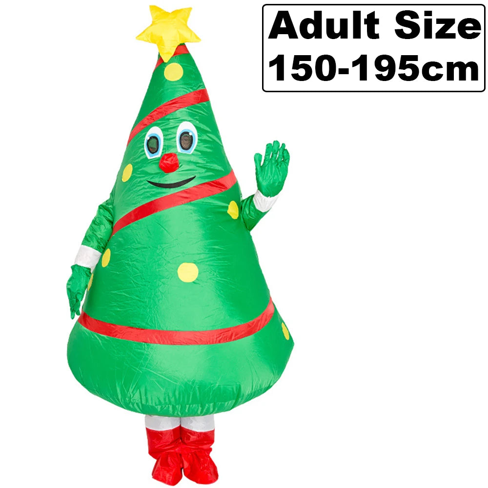 Hot Adult Christmas Tree Santa Claus Snowman Inflatable Costumes Anime Mascot Party Cosplay Costume Dress Suit for Man Woman