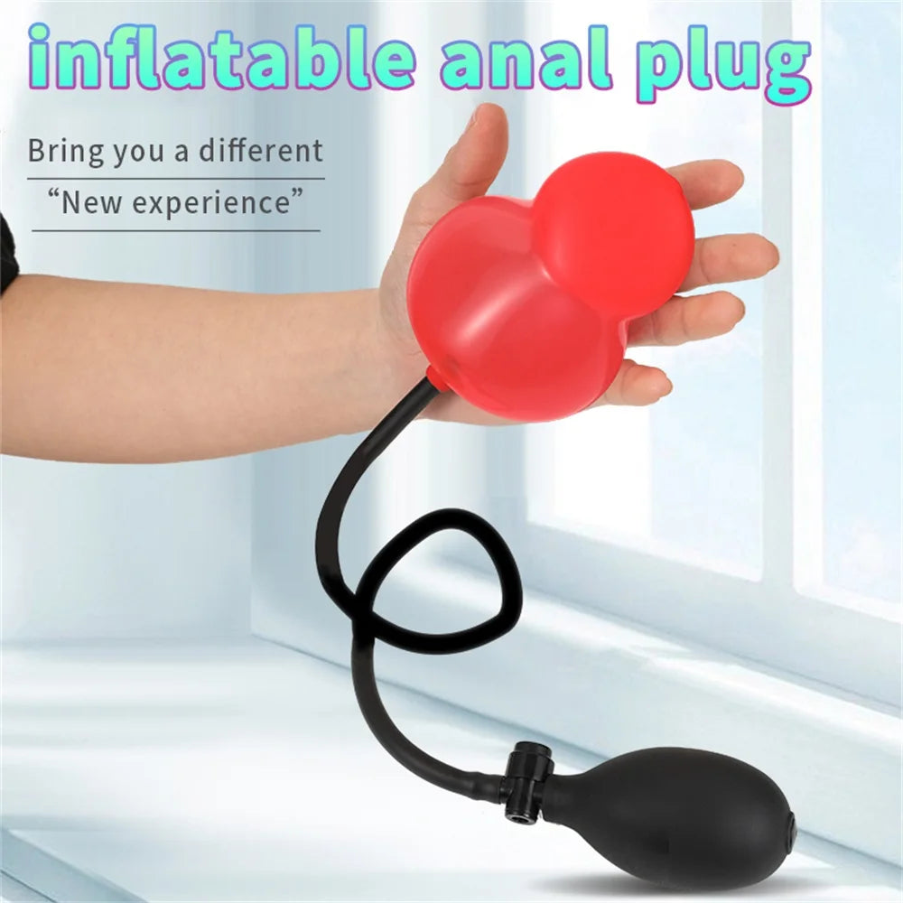 Inflatable Anal Dildo Plug Silicone Expandable Butt Plug with Pump Sex Toys for Women Men Anal Dilator Massager Adult Products