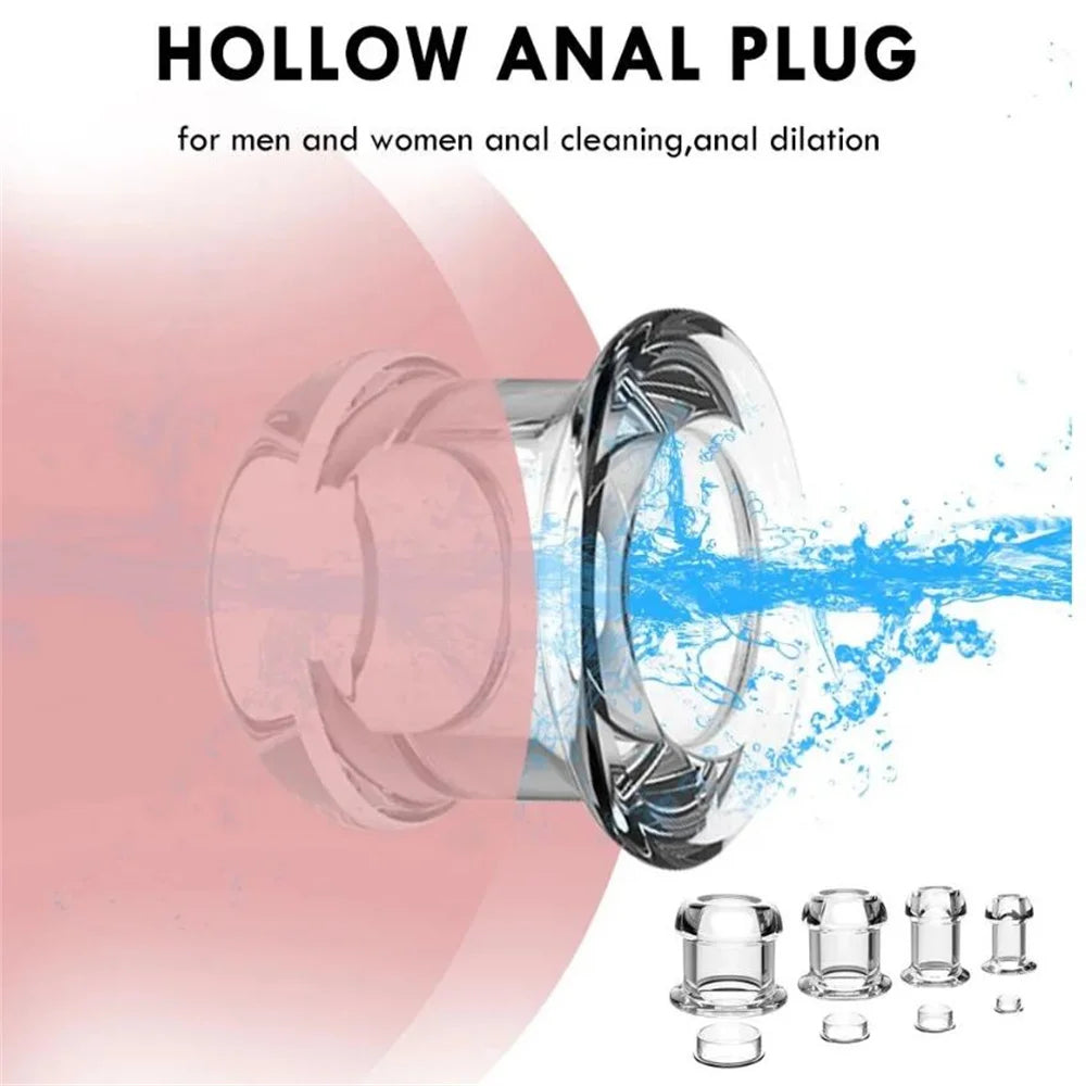 Hollow Anal Plug Silicone Butt Plugs with Stopper Anal Dilator Anus Tunnel Expansion Prostate Massage Sex Toys For Woman Men Gay
