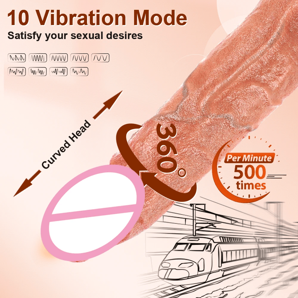 Telescopic Vibrator Dildo Realistic Vaginal Masturbation Orgasm Big Penis Anal Plug Rotating Big Cock Sex Toys For Women Gay