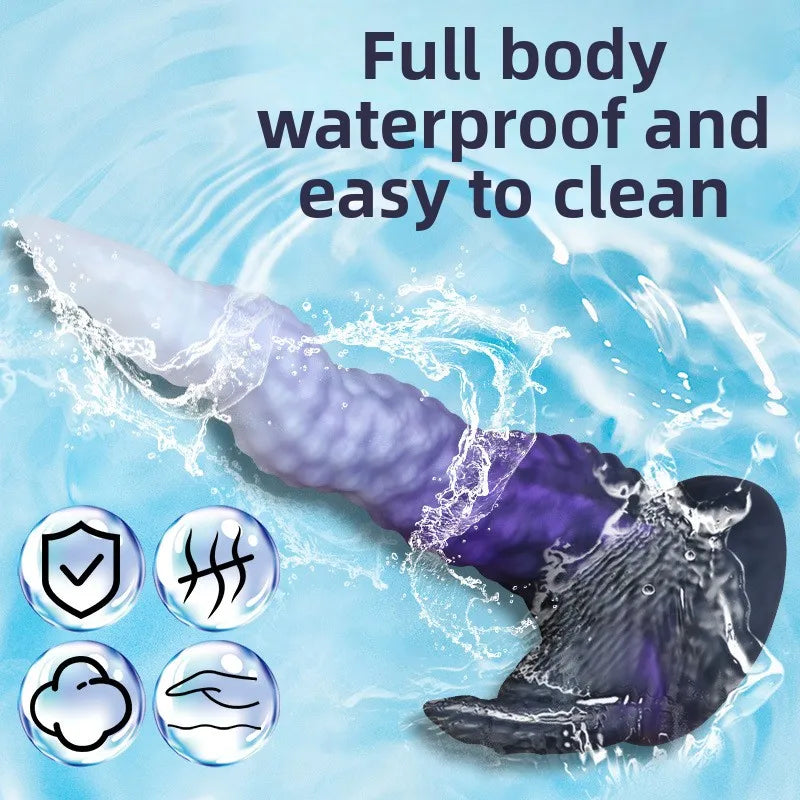 One-Horned Dragon Giant Dildo for Women Male Masturbator Dual-Purpose Anal Plug Adult Sex Toy with Backyard Theme